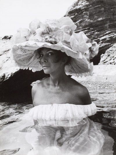 Leonor Fini at the monastery of Nonza, Corse, 1965, photography by Eddy Brofferio